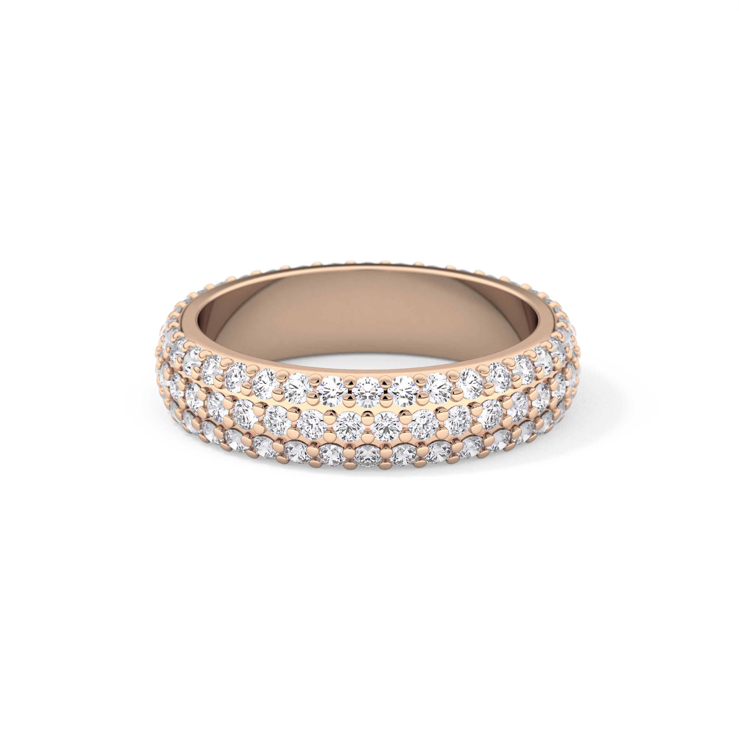 Full Eternity Wedding Band with 1.36 TCW Round Cut Moissanite – Yellow, White, or Rose Gold