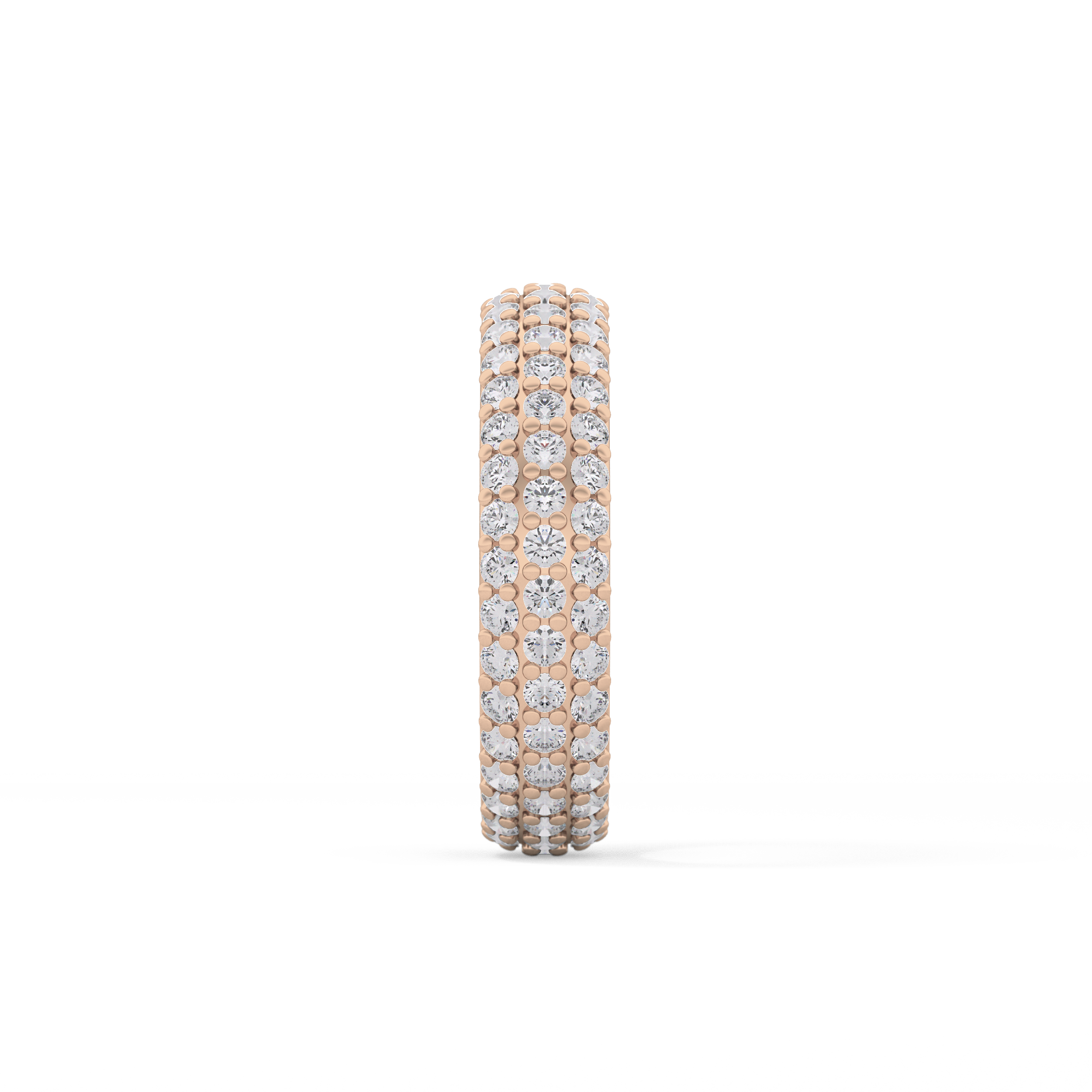 Full Eternity Wedding Band with 1.36 TCW Round Cut Moissanite – Yellow, White, or Rose Gold