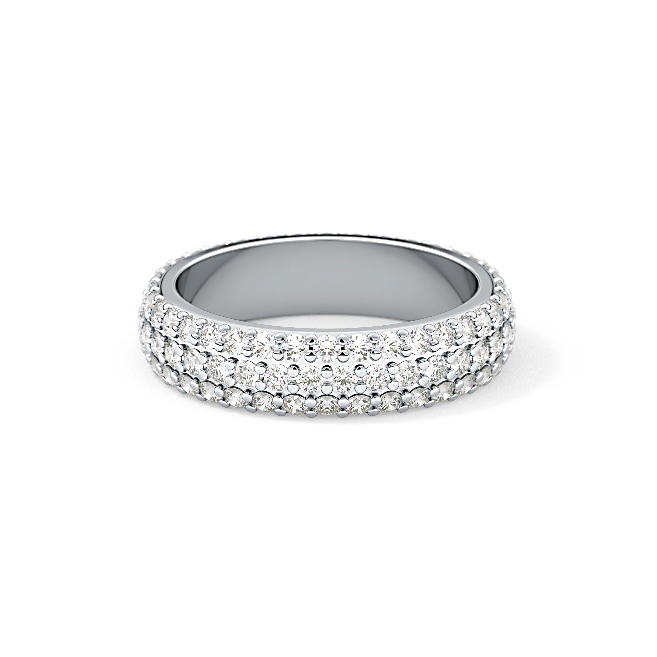 Full Eternity Wedding Band with 1.36 TCW Round Cut Moissanite – Yellow, White, or Rose Gold