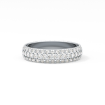 Full Eternity Wedding Band with 1.36 TCW Round Cut Moissanite – Yellow, White, or Rose Gold