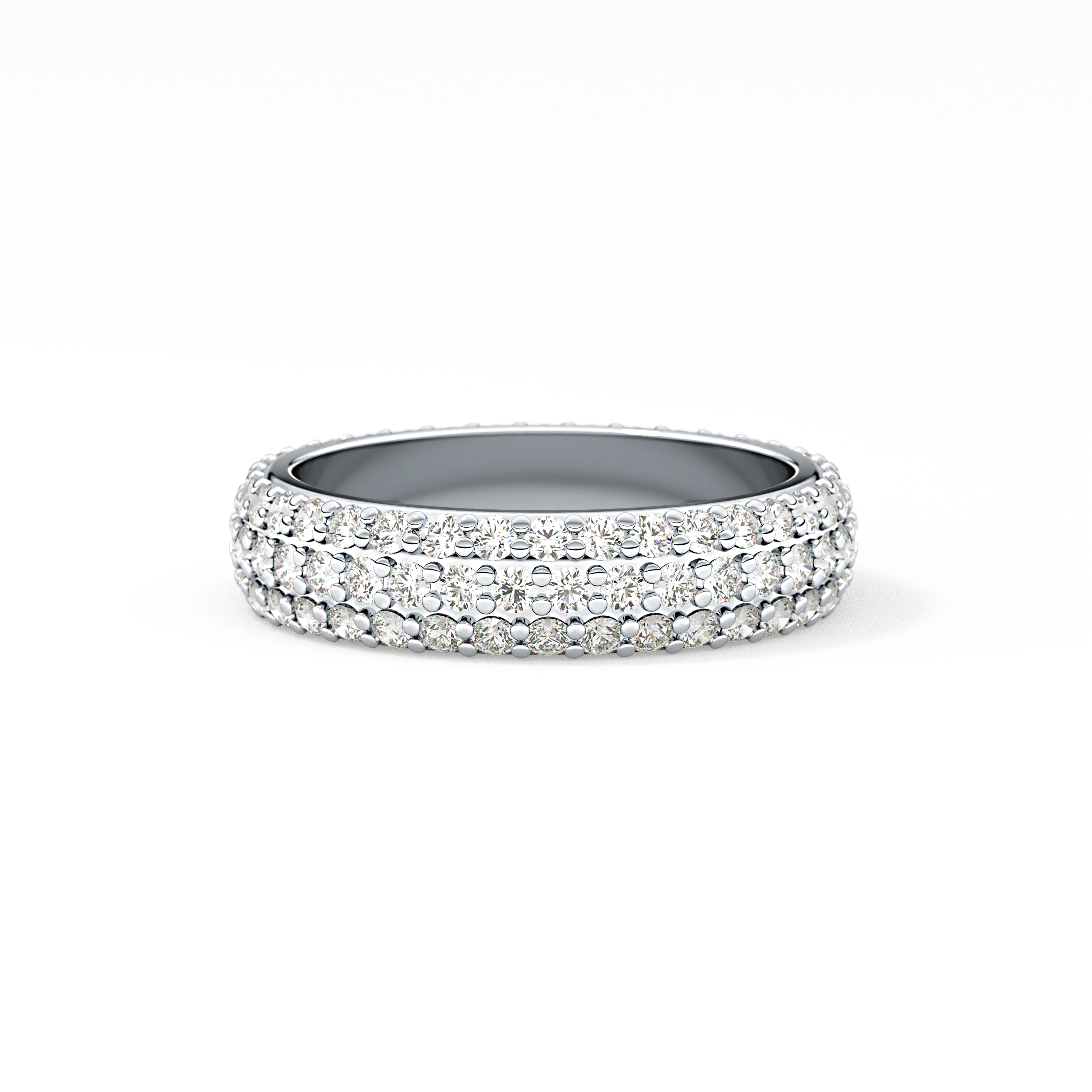 Full Eternity Wedding Band with 1.36 TCW Round Cut Moissanite – Yellow, White, or Rose Gold