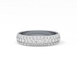 Full Eternity Wedding Band with 1.36 TCW Round Cut Moissanite – Yellow, White, or Rose Gold