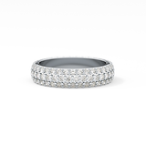 Full Eternity Wedding Band with 1.36 TCW Round Cut Moissanite – Yellow, White, or Rose Gold