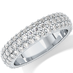 Full Eternity Wedding Band with 1.36 TCW Round Cut Moissanite – Yellow, White, or Rose Gold
