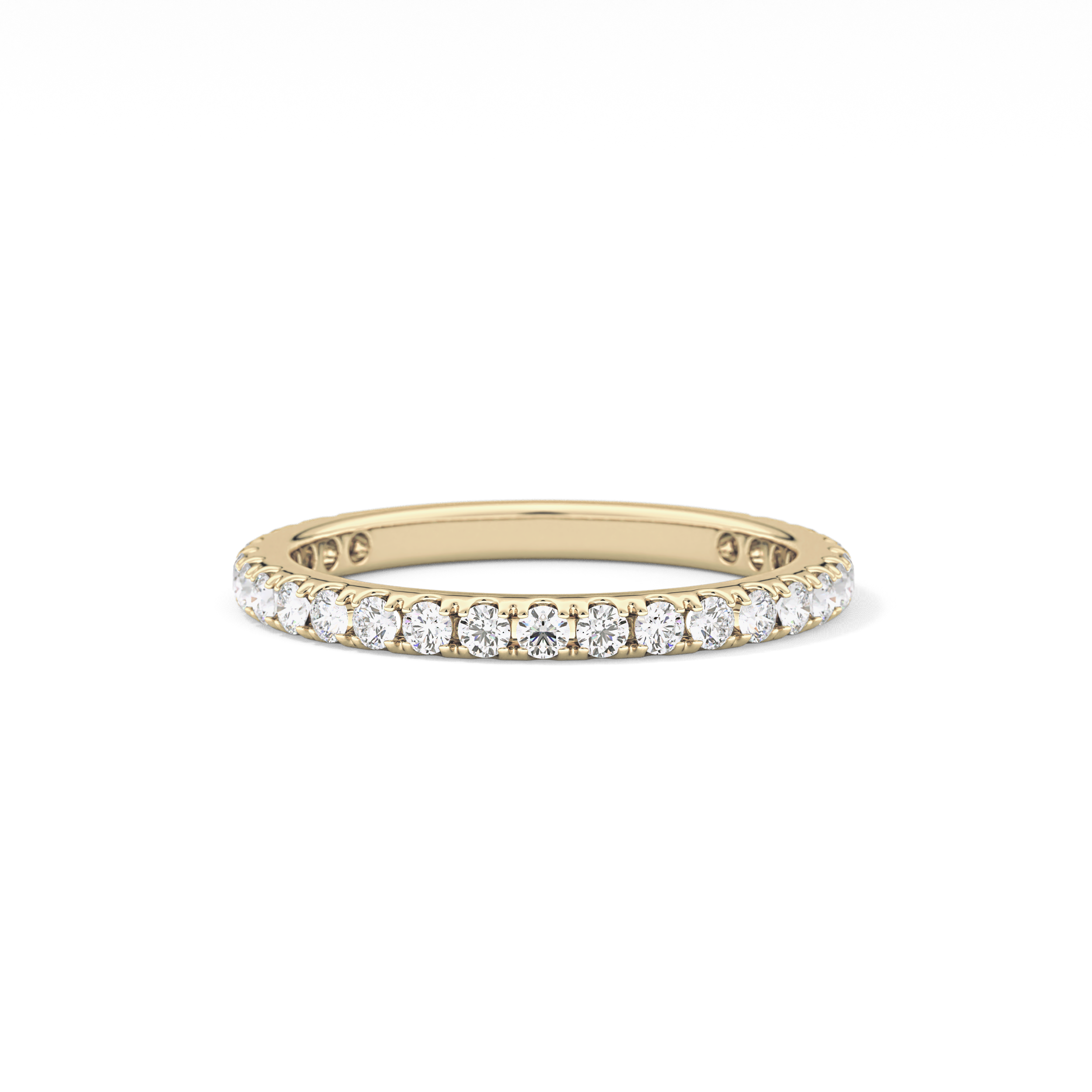 Half Eternity Wedding Band with 0.46 TCW Round Cut Moissanite – Yellow, White, or Rose Gold