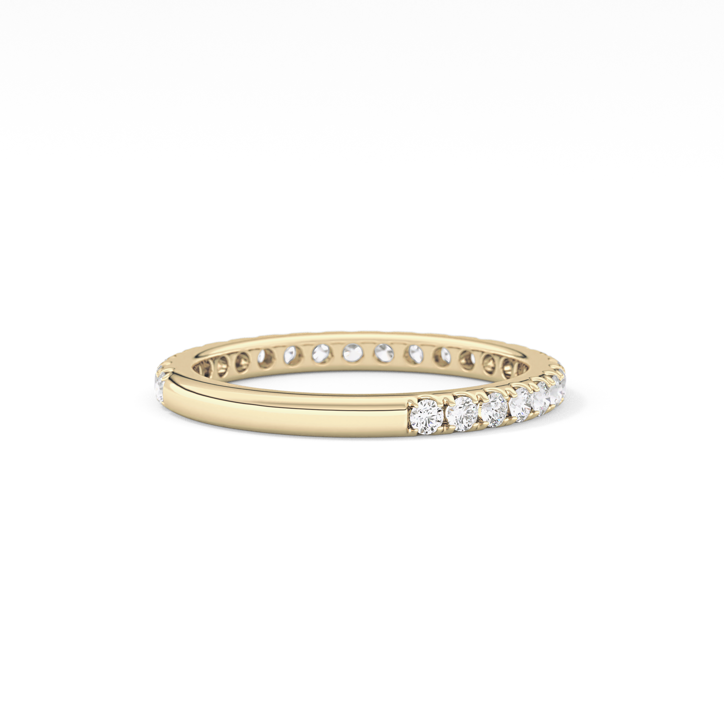 Half Eternity Wedding Band with 0.46 TCW Round Cut Moissanite – Yellow, White, or Rose Gold