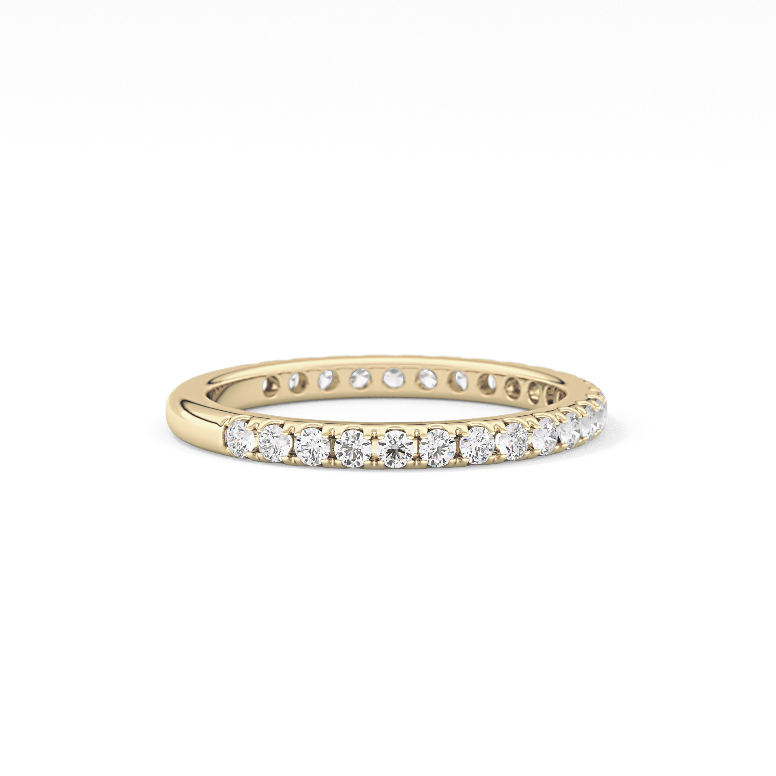 Half Eternity Wedding Band with 0.46 TCW Round Cut Moissanite – Yellow, White, or Rose Gold