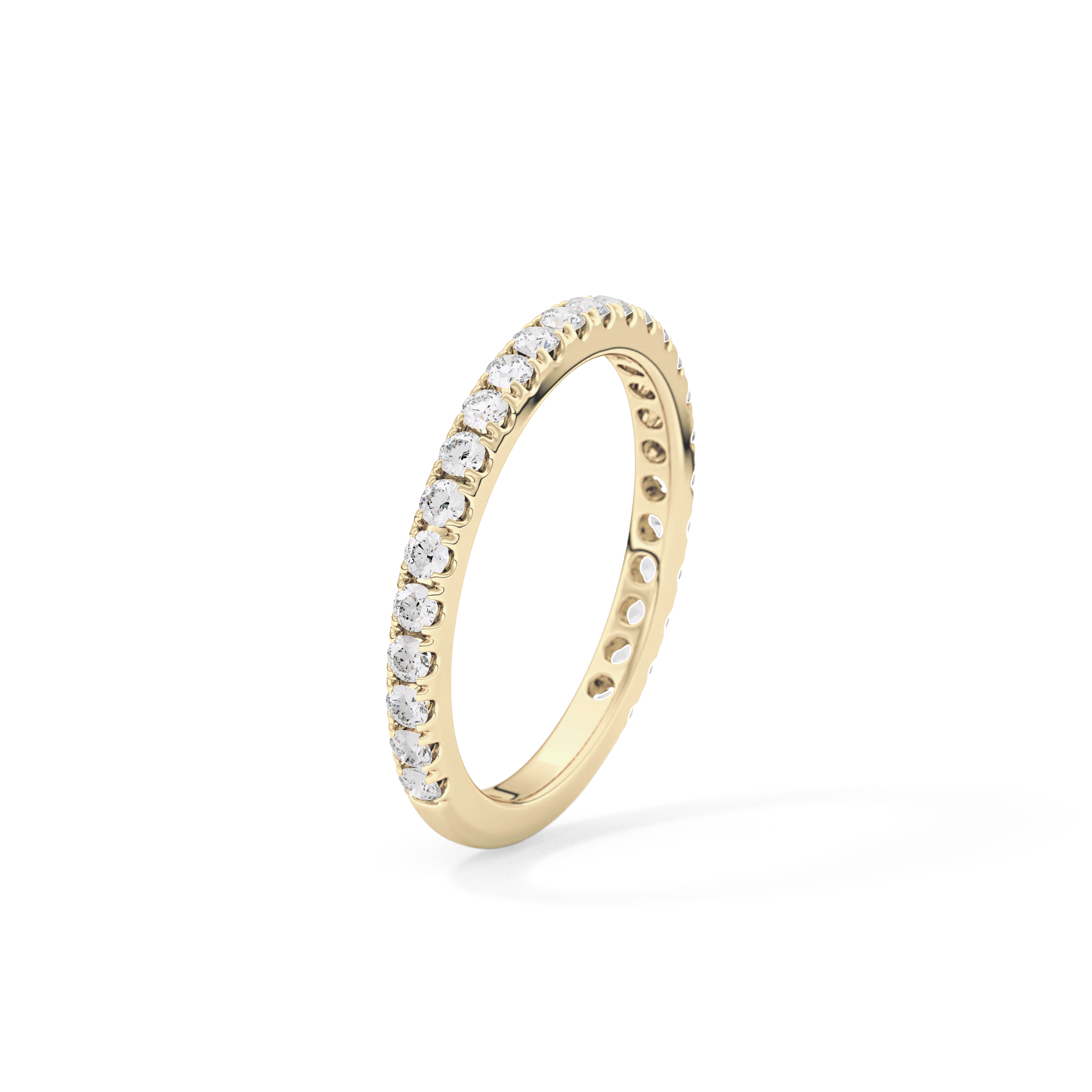 Half Eternity Wedding Band with 0.46 TCW Round Cut Moissanite – Yellow, White, or Rose Gold