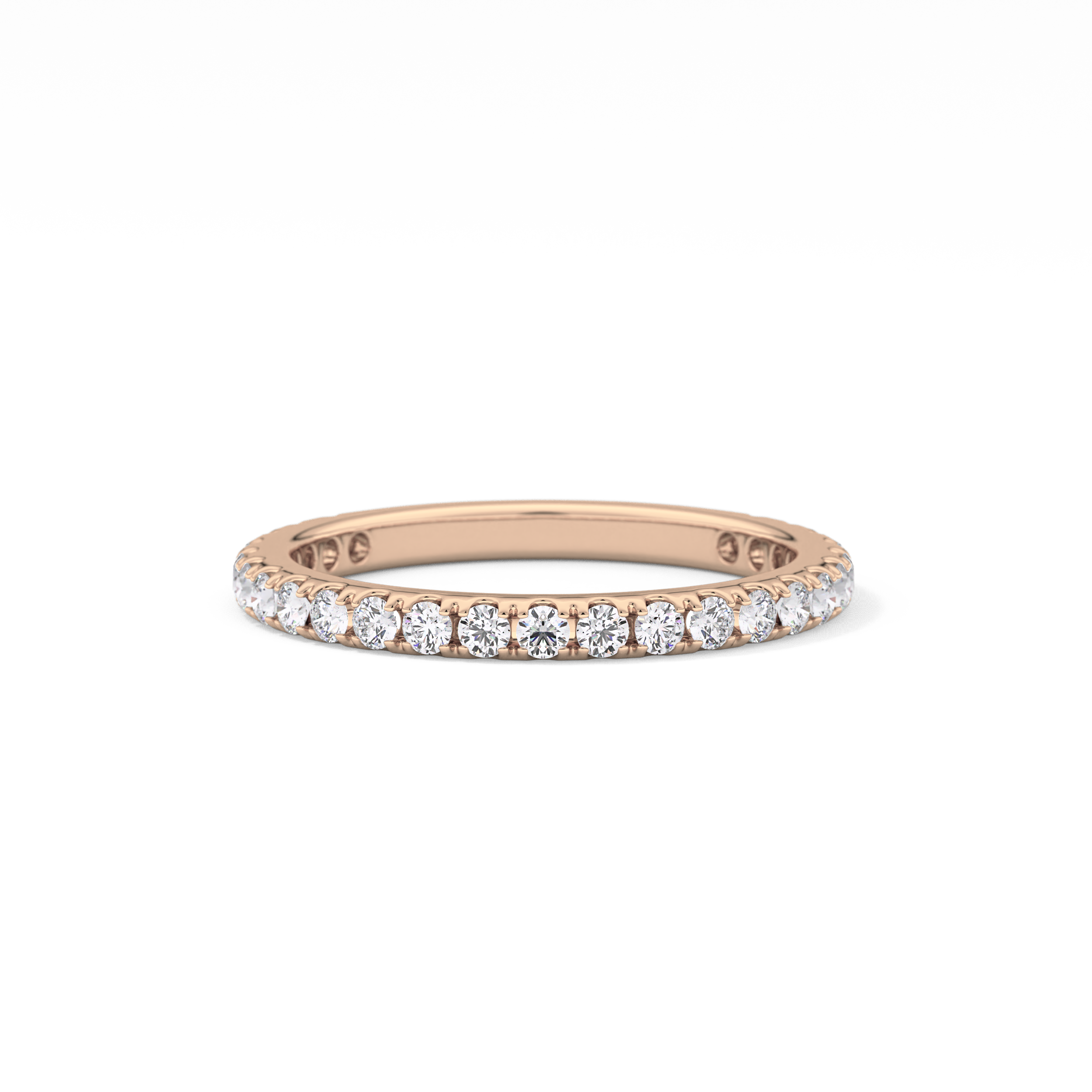 Half Eternity Wedding Band with 0.46 TCW Round Cut Moissanite – Yellow, White, or Rose Gold
