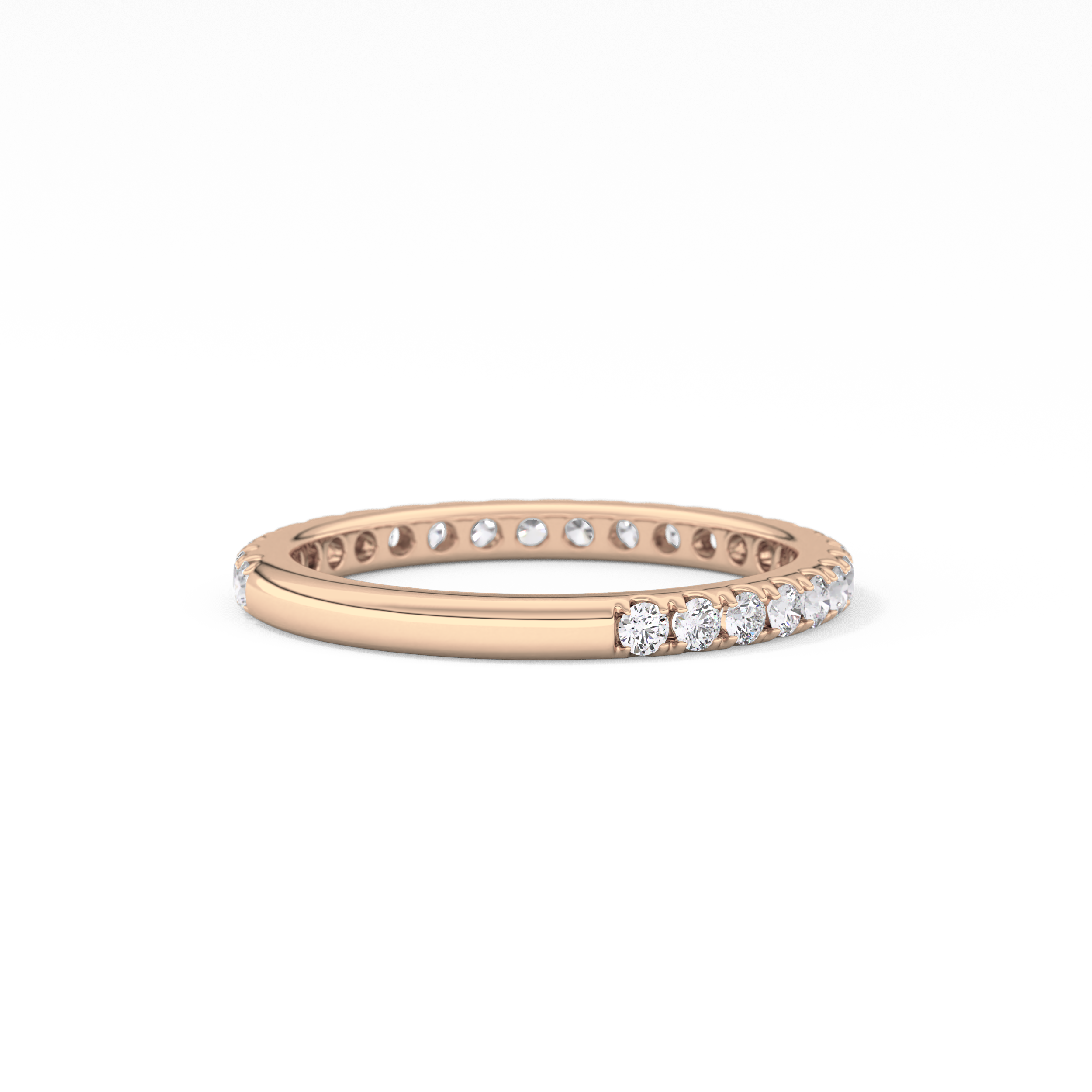 Half Eternity Wedding Band with 0.46 TCW Round Cut Moissanite – Yellow, White, or Rose Gold