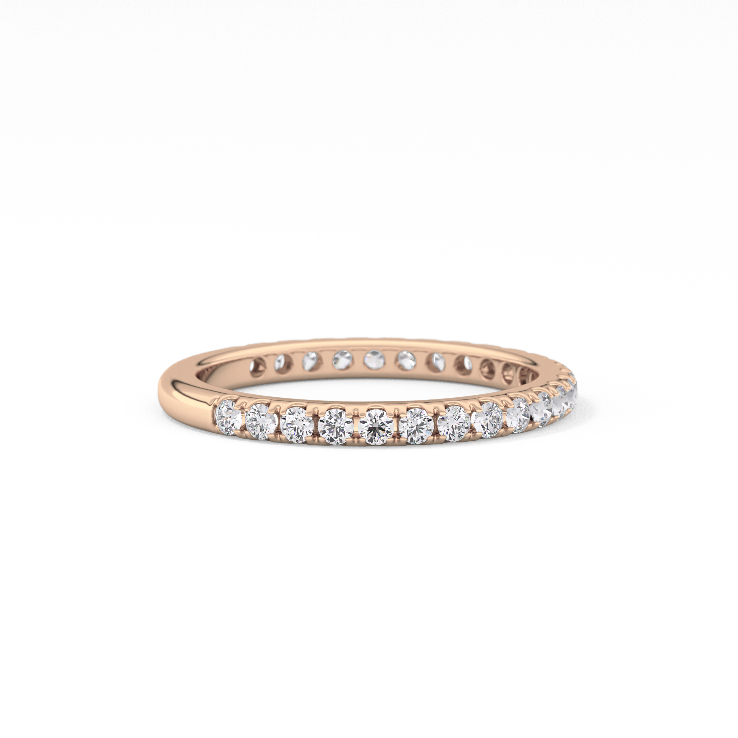 Half Eternity Wedding Band with 0.46 TCW Round Cut Moissanite – Yellow, White, or Rose Gold