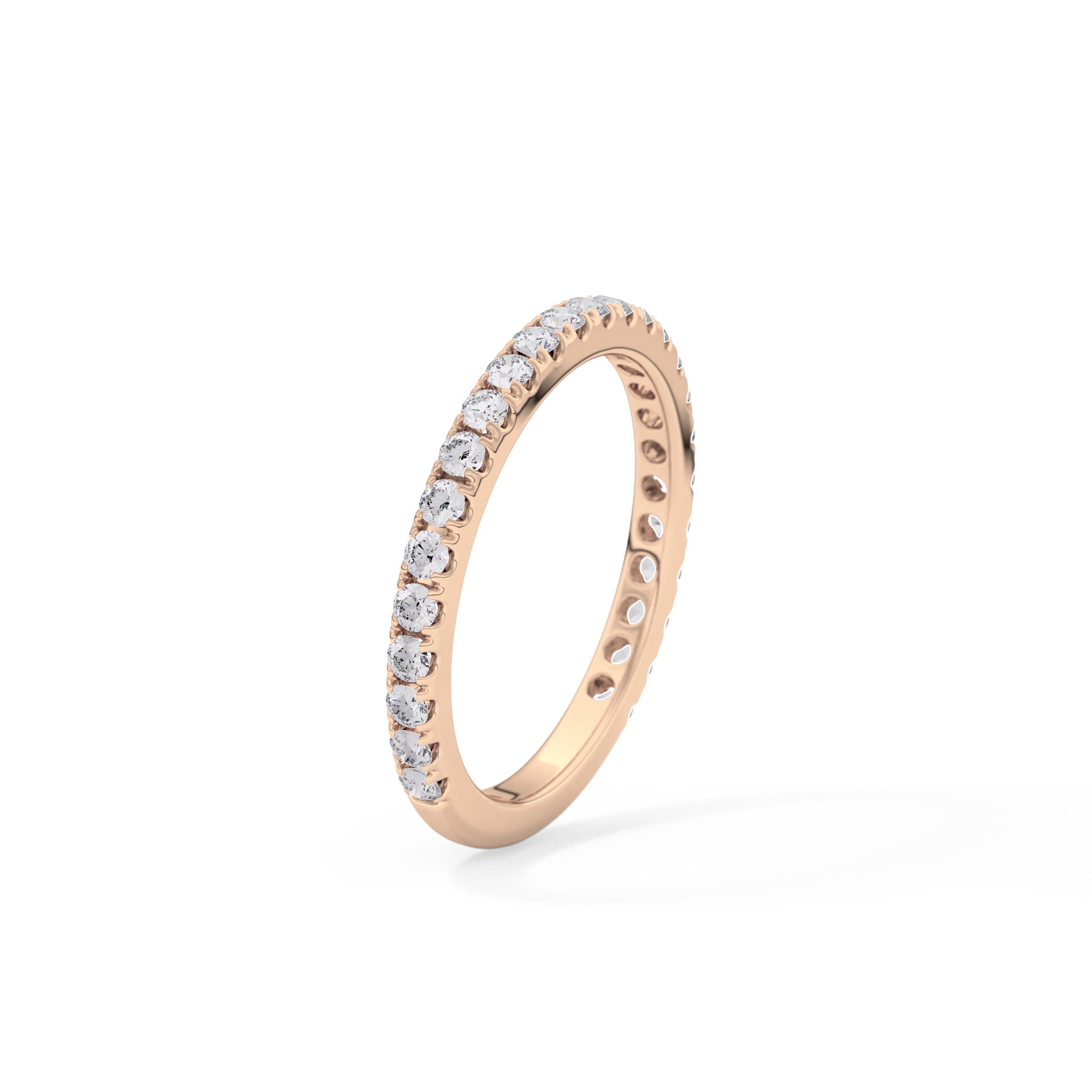 Half Eternity Wedding Band with 0.46 TCW Round Cut Moissanite – Yellow, White, or Rose Gold