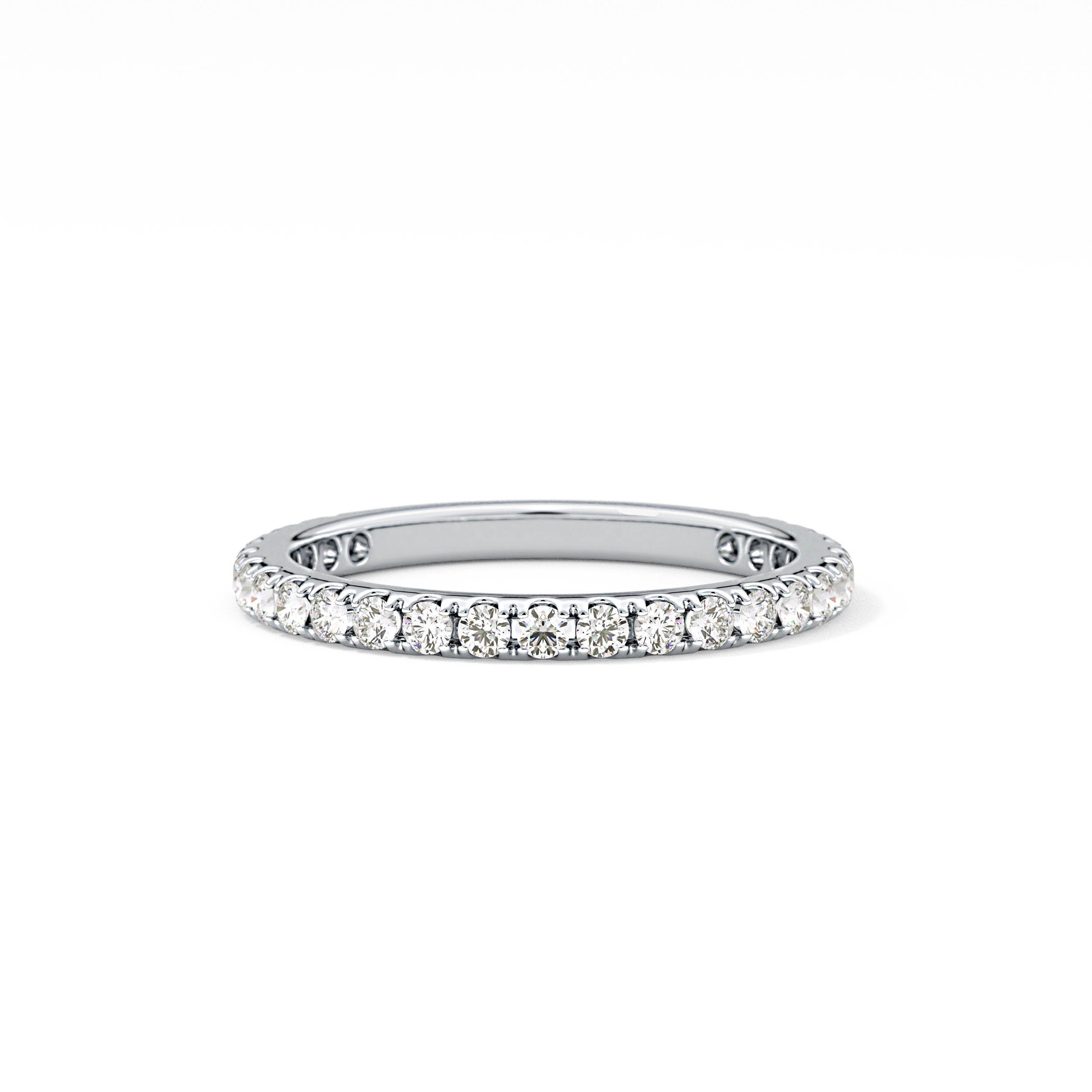 Half Eternity Wedding Band with 0.46 TCW Round Cut Moissanite – Yellow, White, or Rose Gold