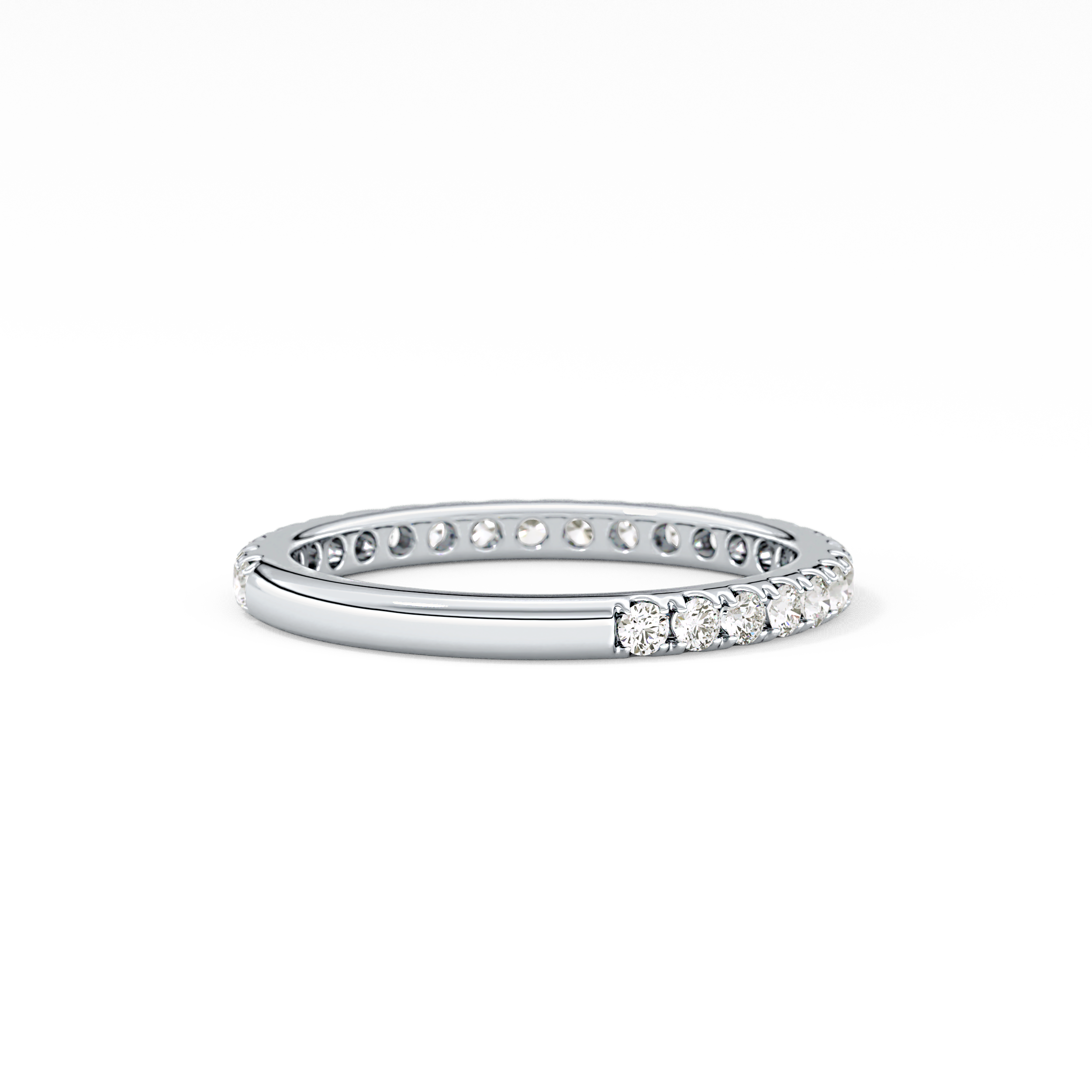 Half Eternity Wedding Band with 0.46 TCW Round Cut Moissanite – Yellow, White, or Rose Gold