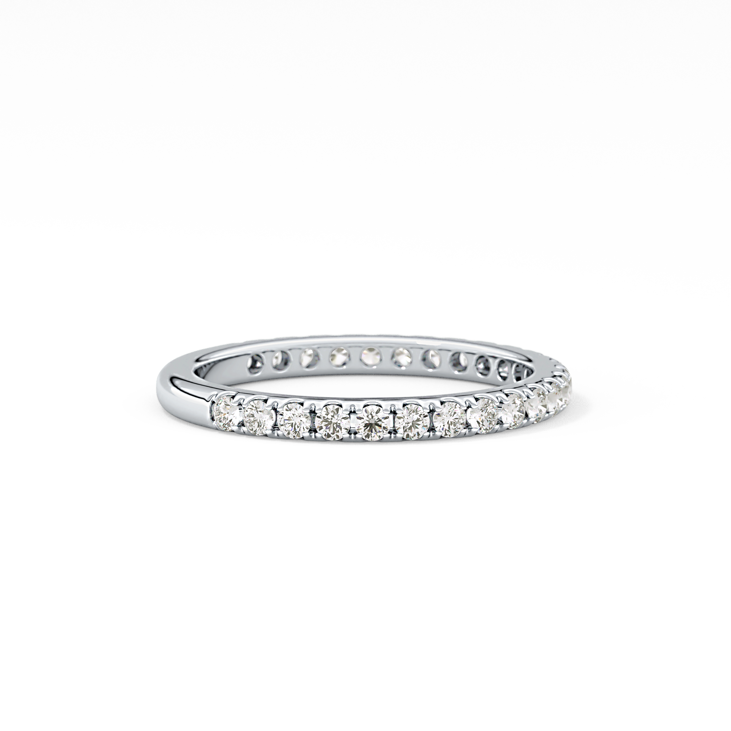 Half Eternity Wedding Band with 0.46 TCW Round Cut Moissanite – Yellow, White, or Rose Gold