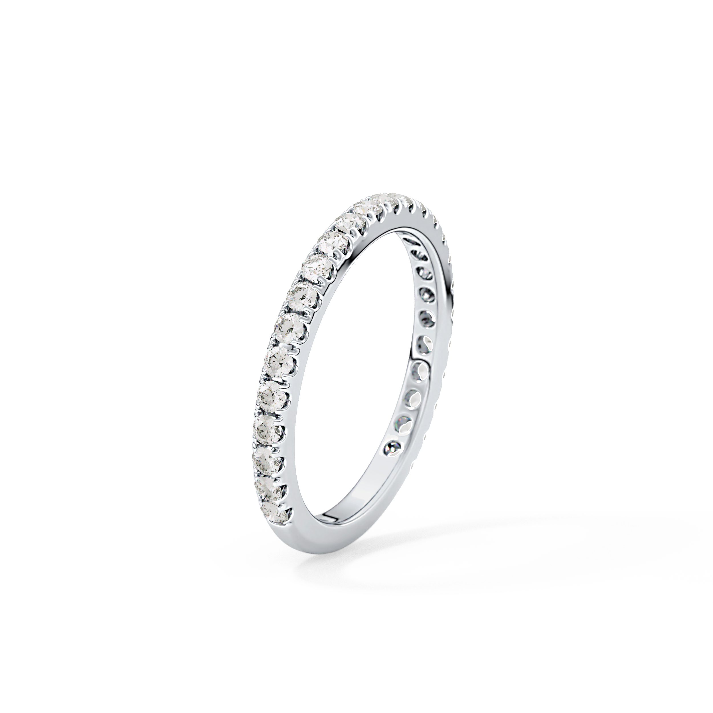 Half Eternity Wedding Band with 0.46 TCW Round Cut Moissanite – Yellow, White, or Rose Gold