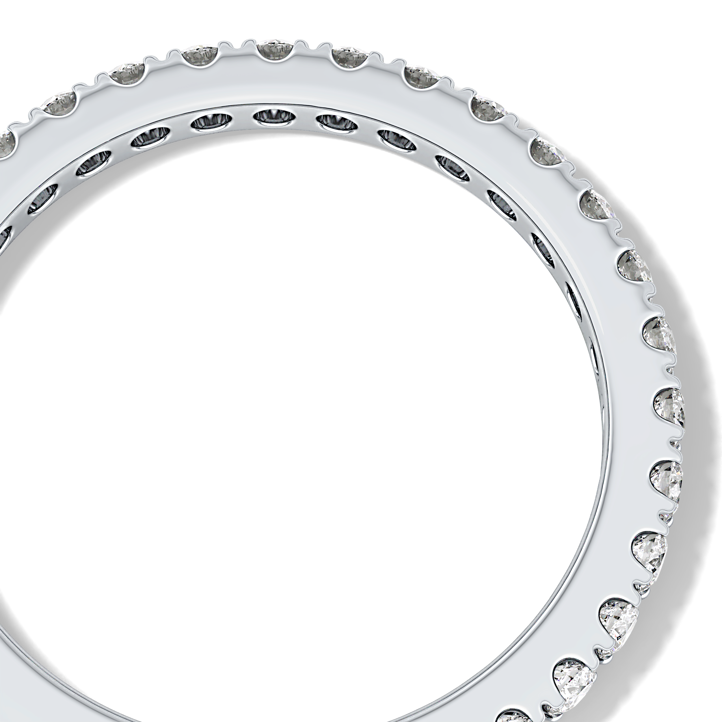 Half Eternity Wedding Band with 0.46 TCW Round Cut Moissanite – Yellow, White, or Rose Gold