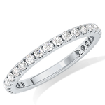 Half Eternity Wedding Band with 0.46 TCW Round Cut Moissanite – Yellow, White, or Rose Gold