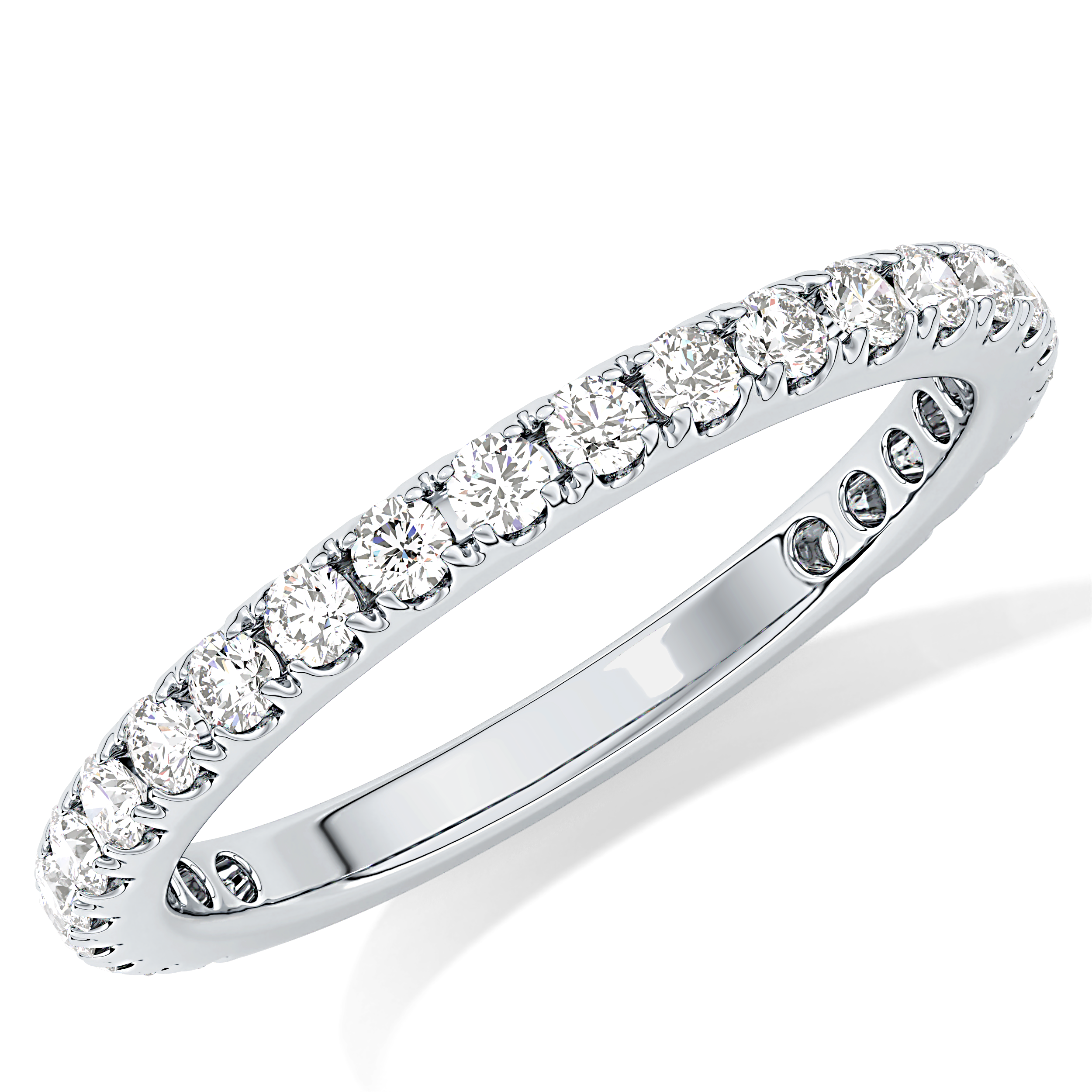 Half Eternity Wedding Band with 0.46 TCW Round Cut Moissanite – Yellow, White, or Rose Gold