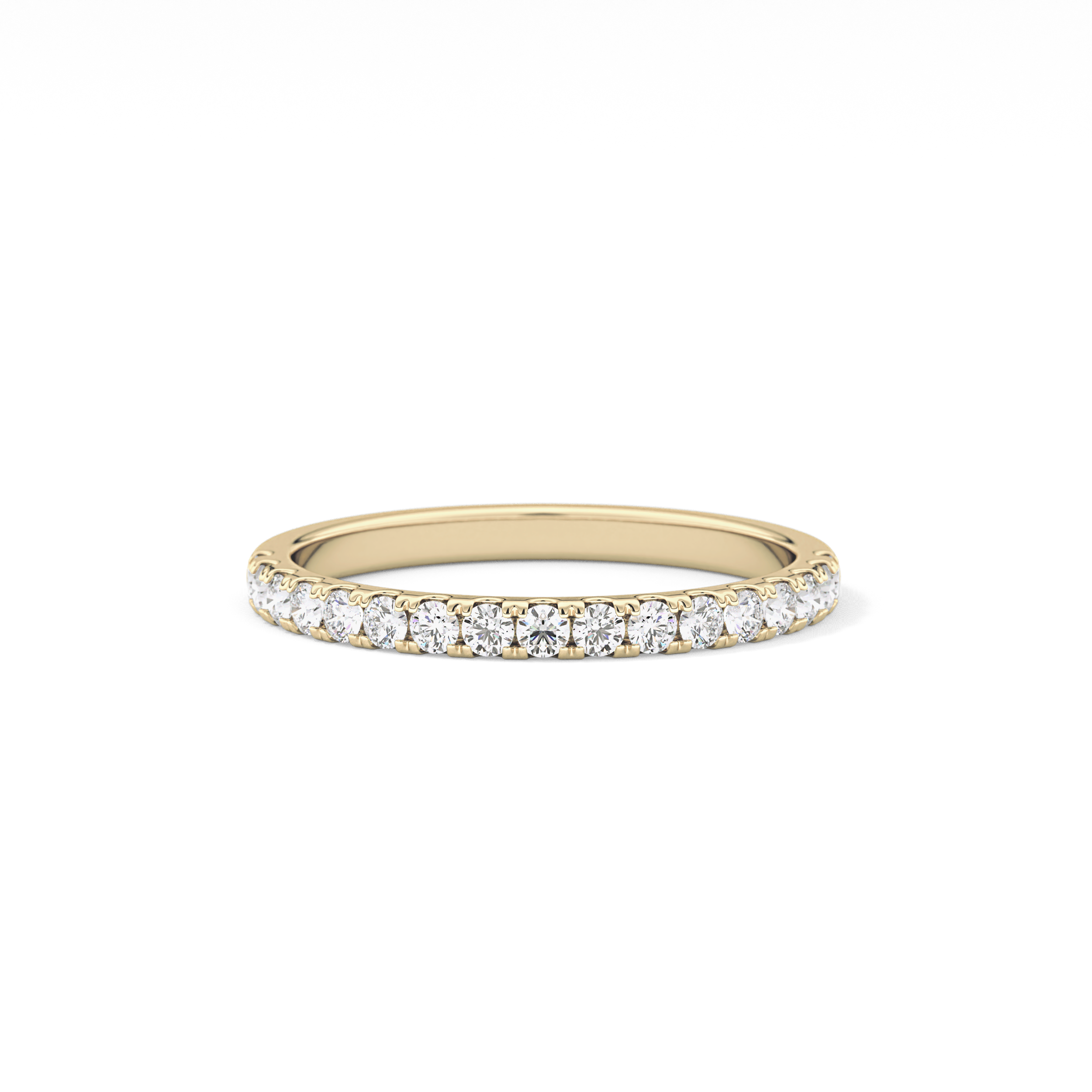 Half Eternity Wedding Band with 0.31 TCW Round Cut Moissanite – Yellow, White, or Rose Gold
