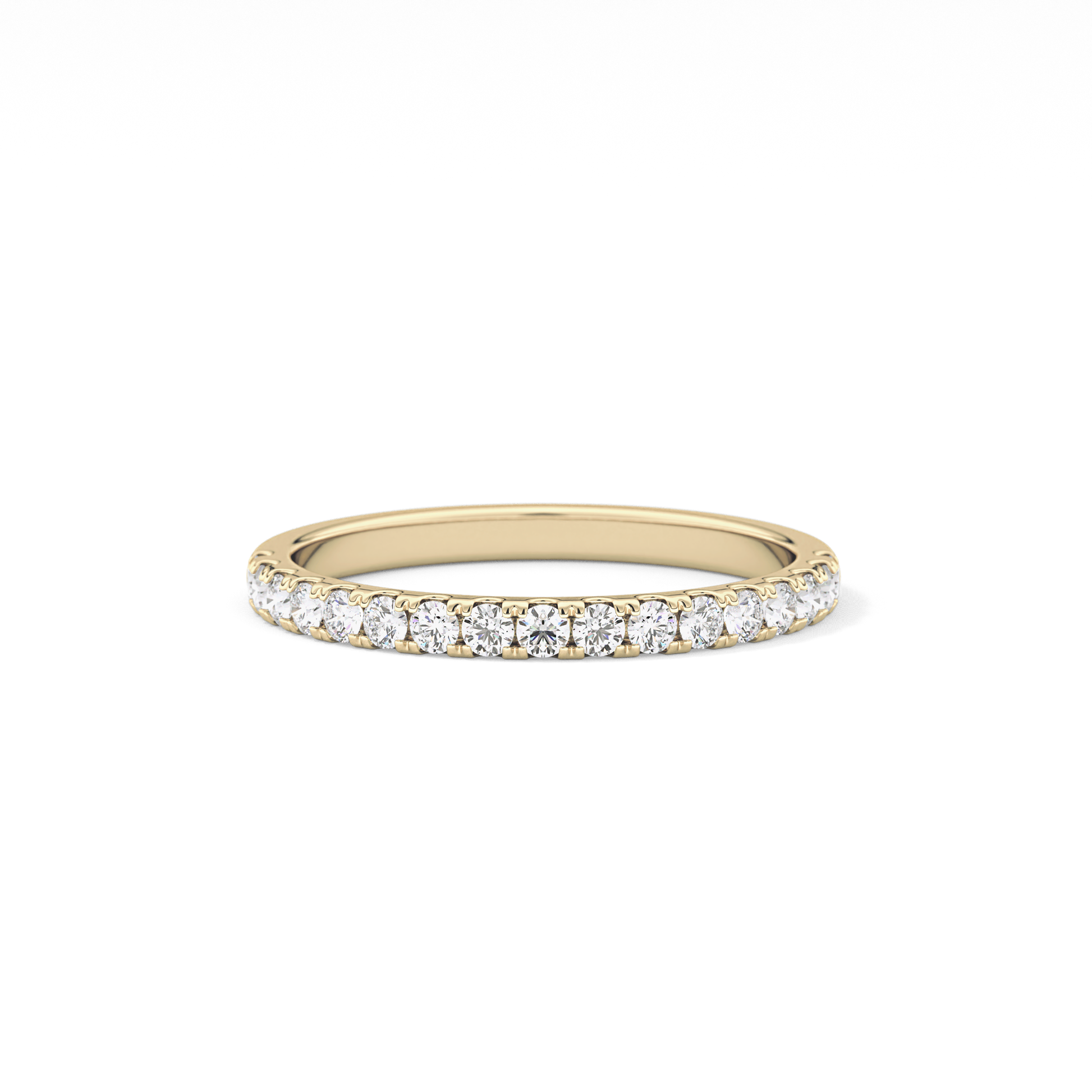 Half Eternity Wedding Band with 0.31 TCW Round Cut Moissanite – Yellow, White, or Rose Gold