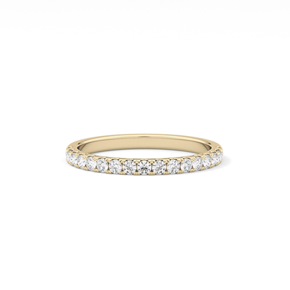 Half Eternity Wedding Band with 0.31 TCW Round Cut Moissanite – Yellow, White, or Rose Gold