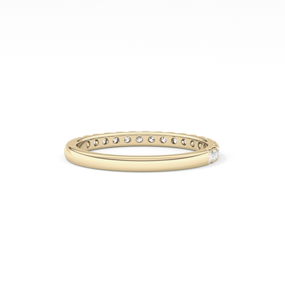 Half Eternity Wedding Band with 0.31 TCW Round Cut Moissanite – Yellow, White, or Rose Gold