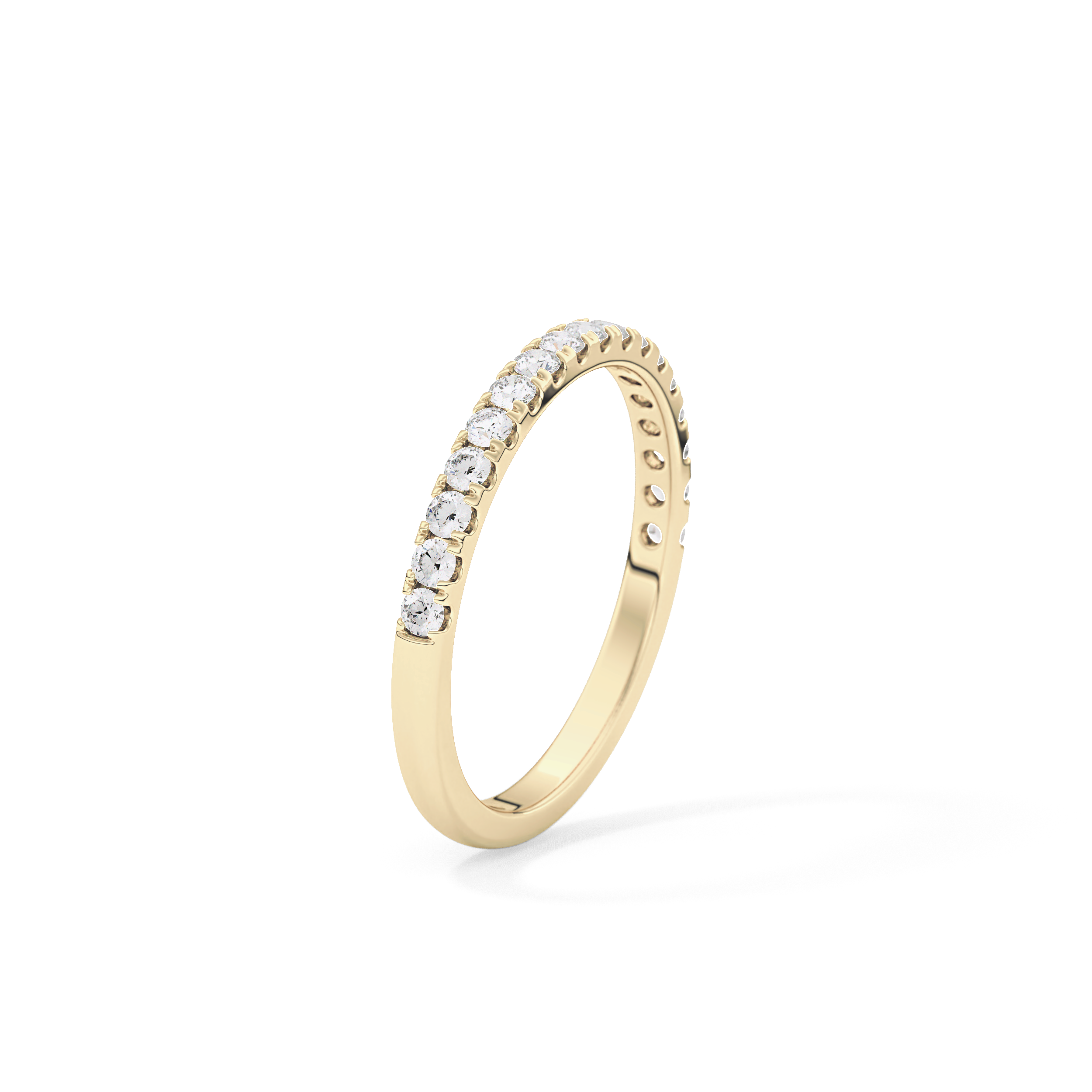 Half Eternity Wedding Band with 0.31 TCW Round Cut Moissanite – Yellow, White, or Rose Gold