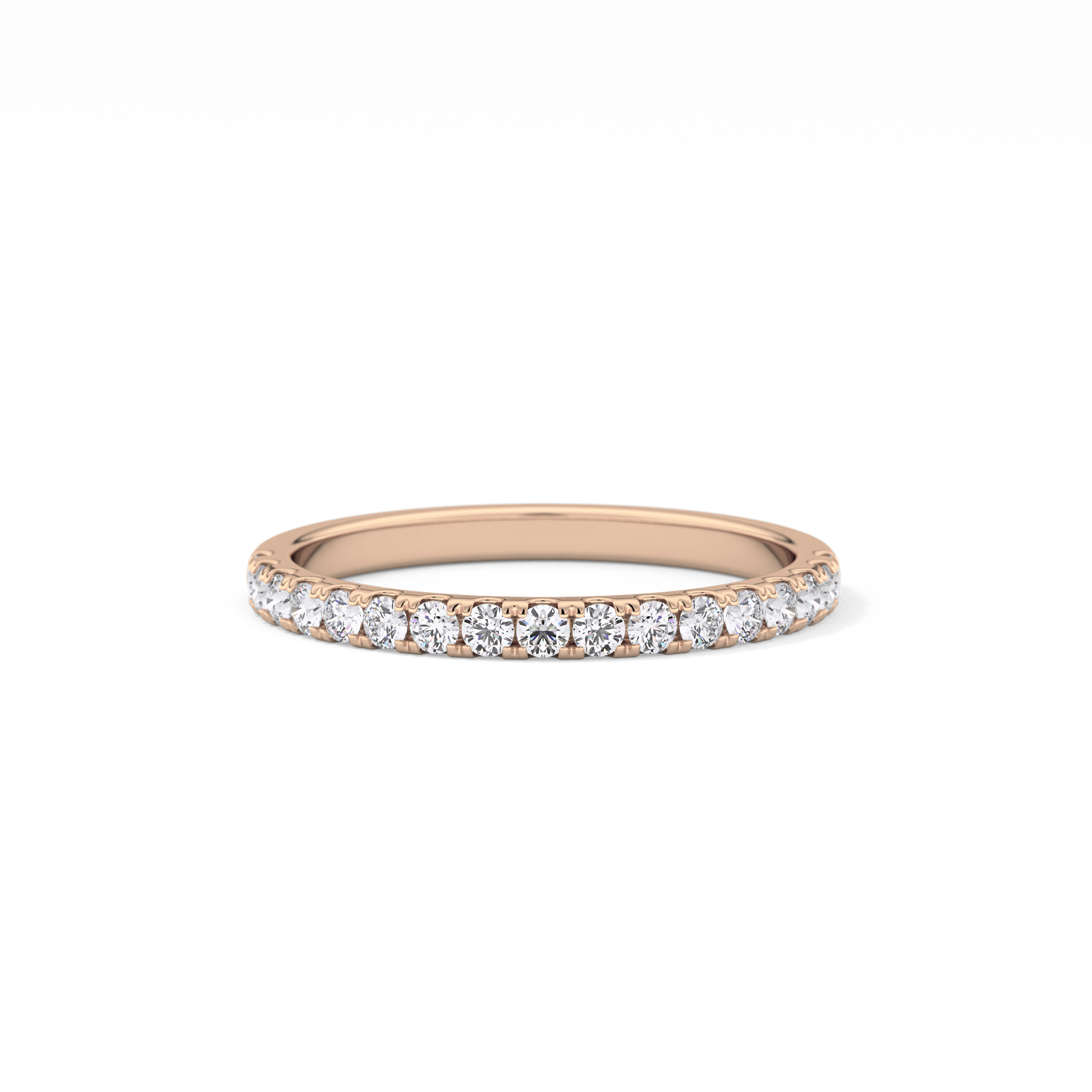 Half Eternity Wedding Band with 0.31 TCW Round Cut Moissanite – Yellow, White, or Rose Gold
