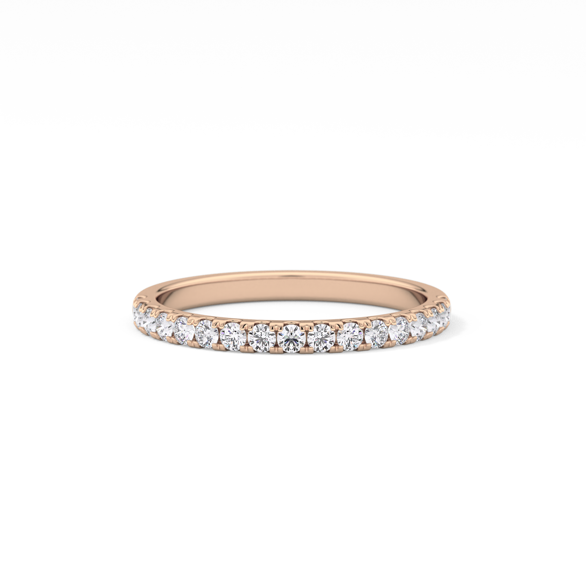 Half Eternity Wedding Band with 0.31 TCW Round Cut Moissanite – Yellow, White, or Rose Gold
