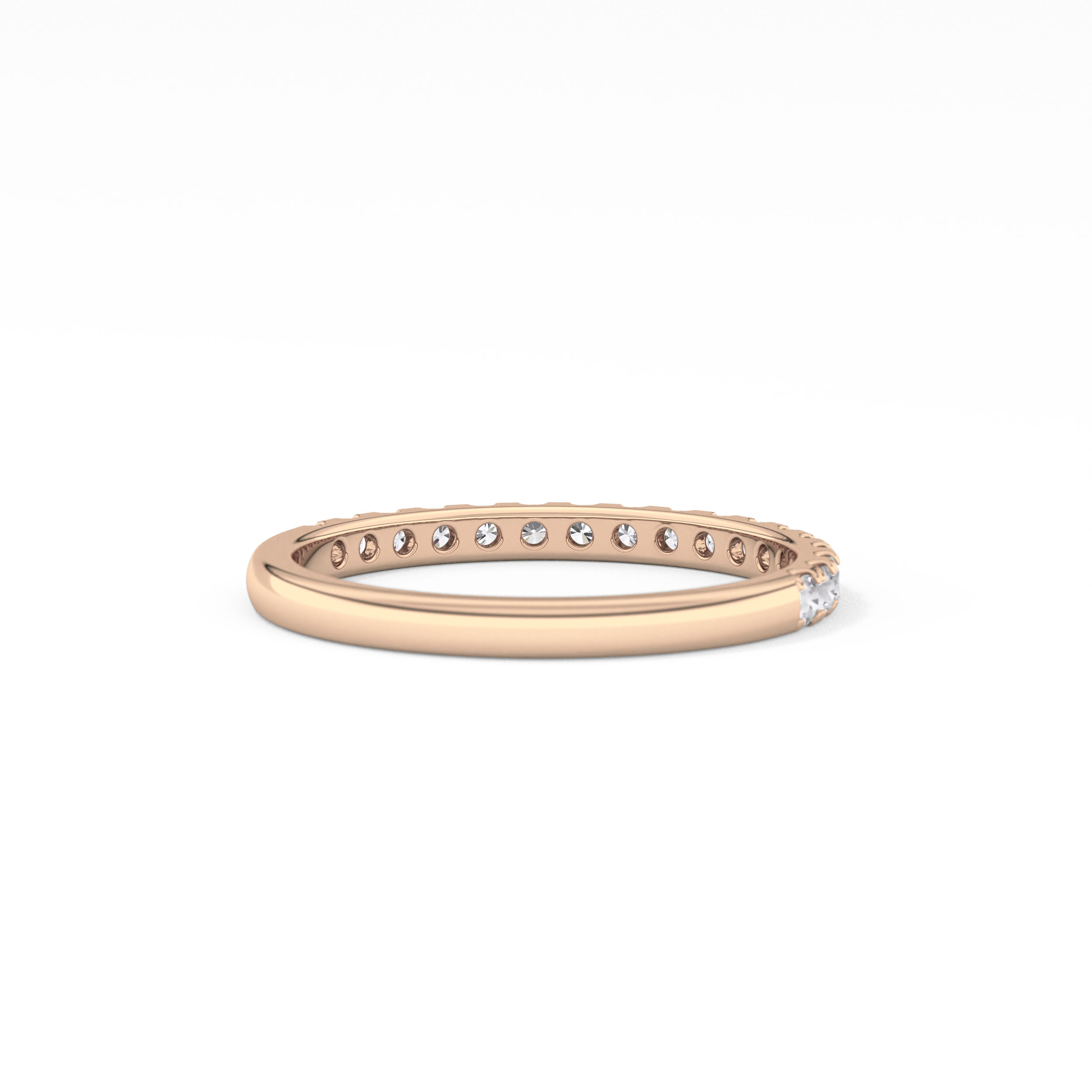 Half Eternity Wedding Band with 0.31 TCW Round Cut Moissanite – Yellow, White, or Rose Gold