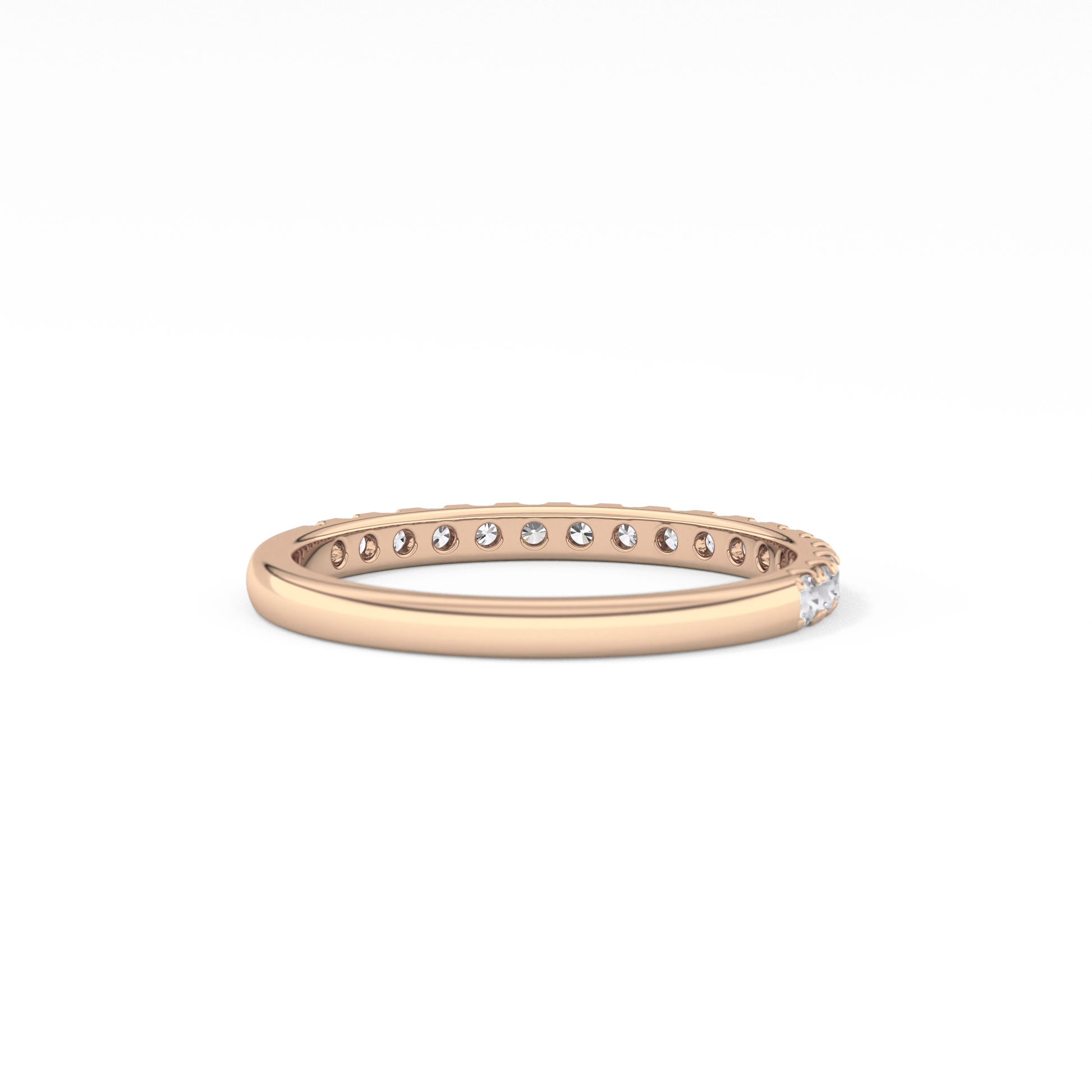 Half Eternity Wedding Band with 0.31 TCW Round Cut Moissanite – Yellow, White, or Rose Gold