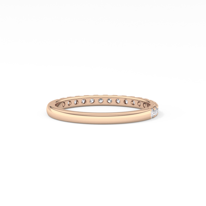 Half Eternity Wedding Band with 0.31 TCW Round Cut Moissanite – Yellow, White, or Rose Gold
