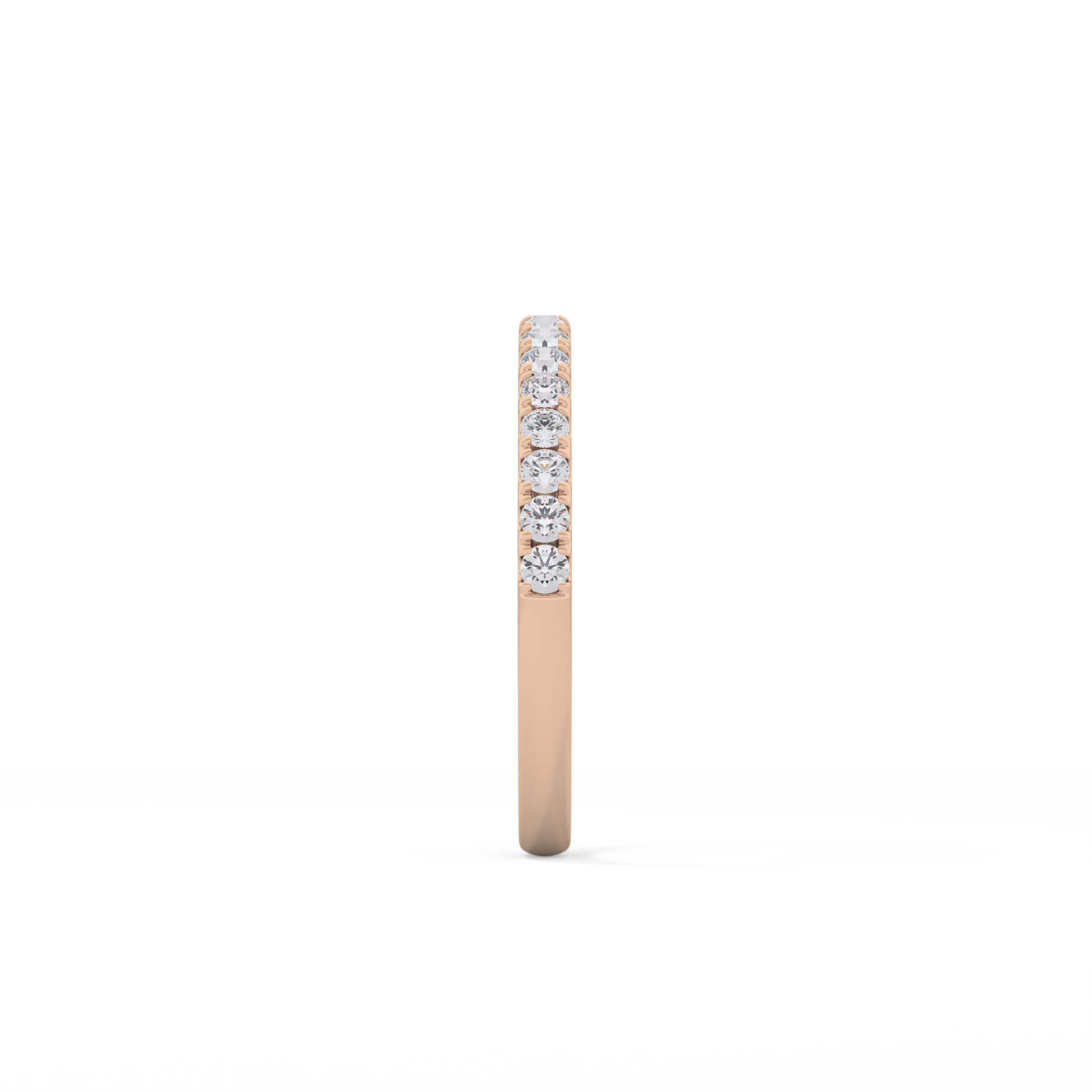 Half Eternity Wedding Band with 0.31 TCW Round Cut Moissanite – Yellow, White, or Rose Gold