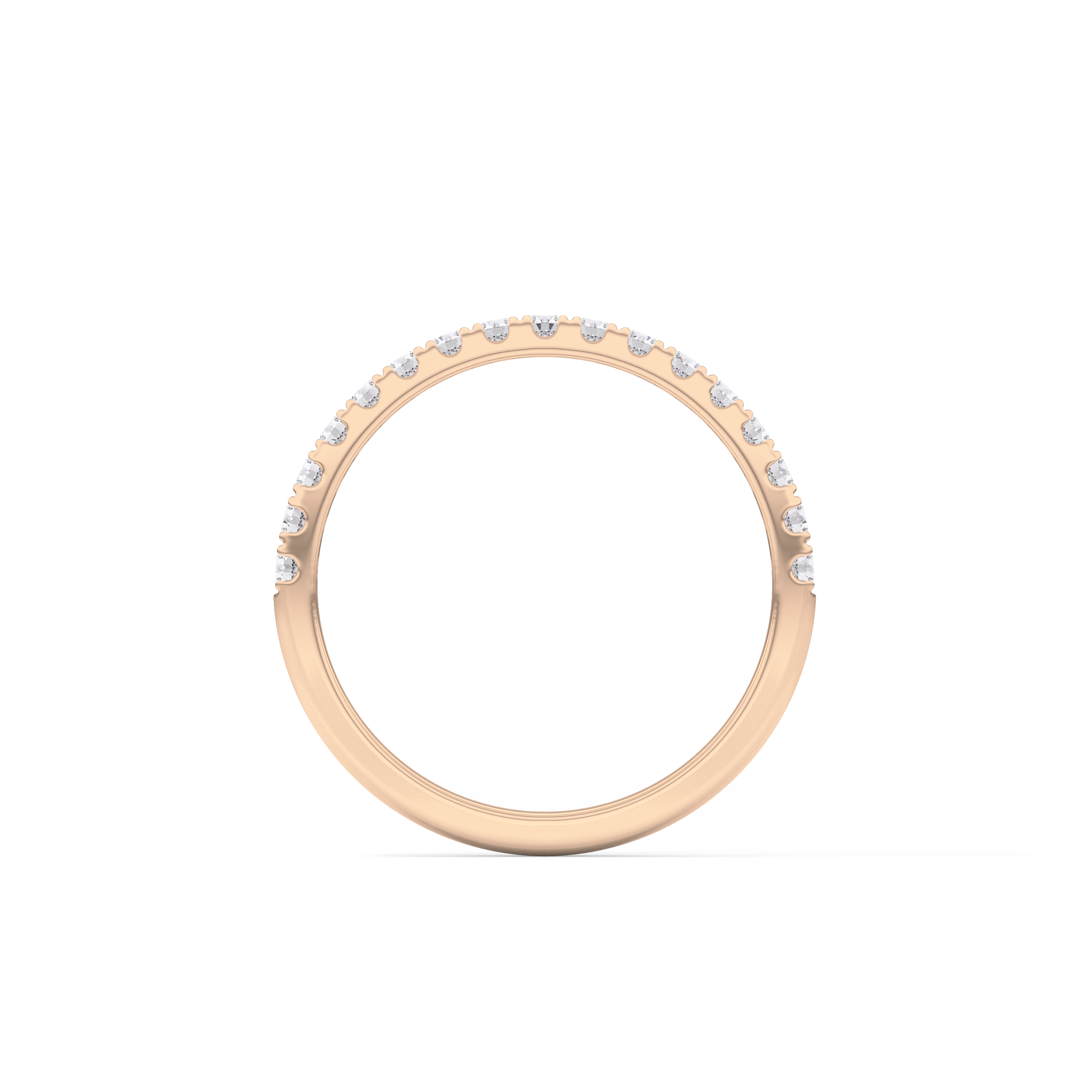 Half Eternity Wedding Band with 0.31 TCW Round Cut Moissanite – Yellow, White, or Rose Gold