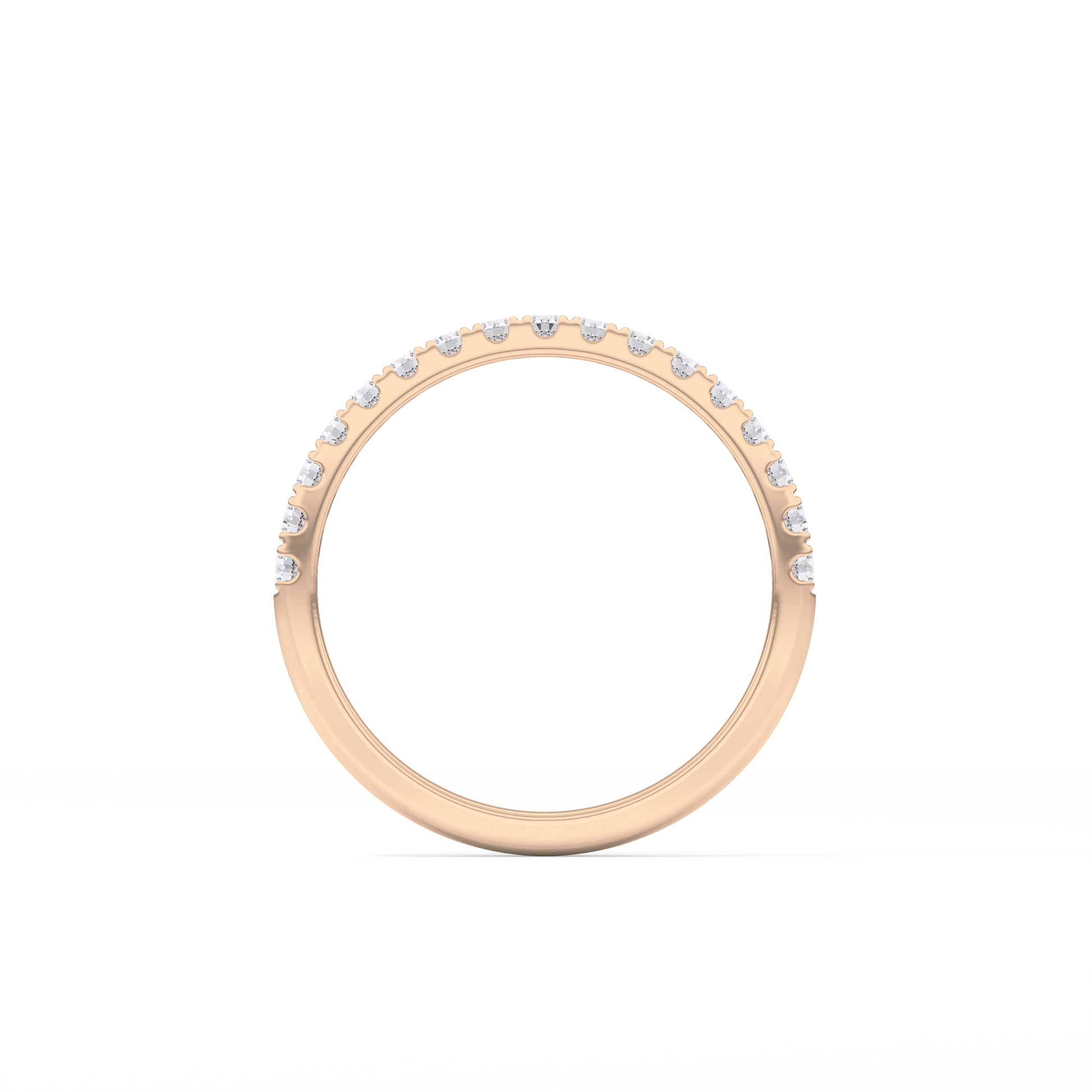 Half Eternity Wedding Band with 0.31 TCW Round Cut Moissanite – Yellow, White, or Rose Gold