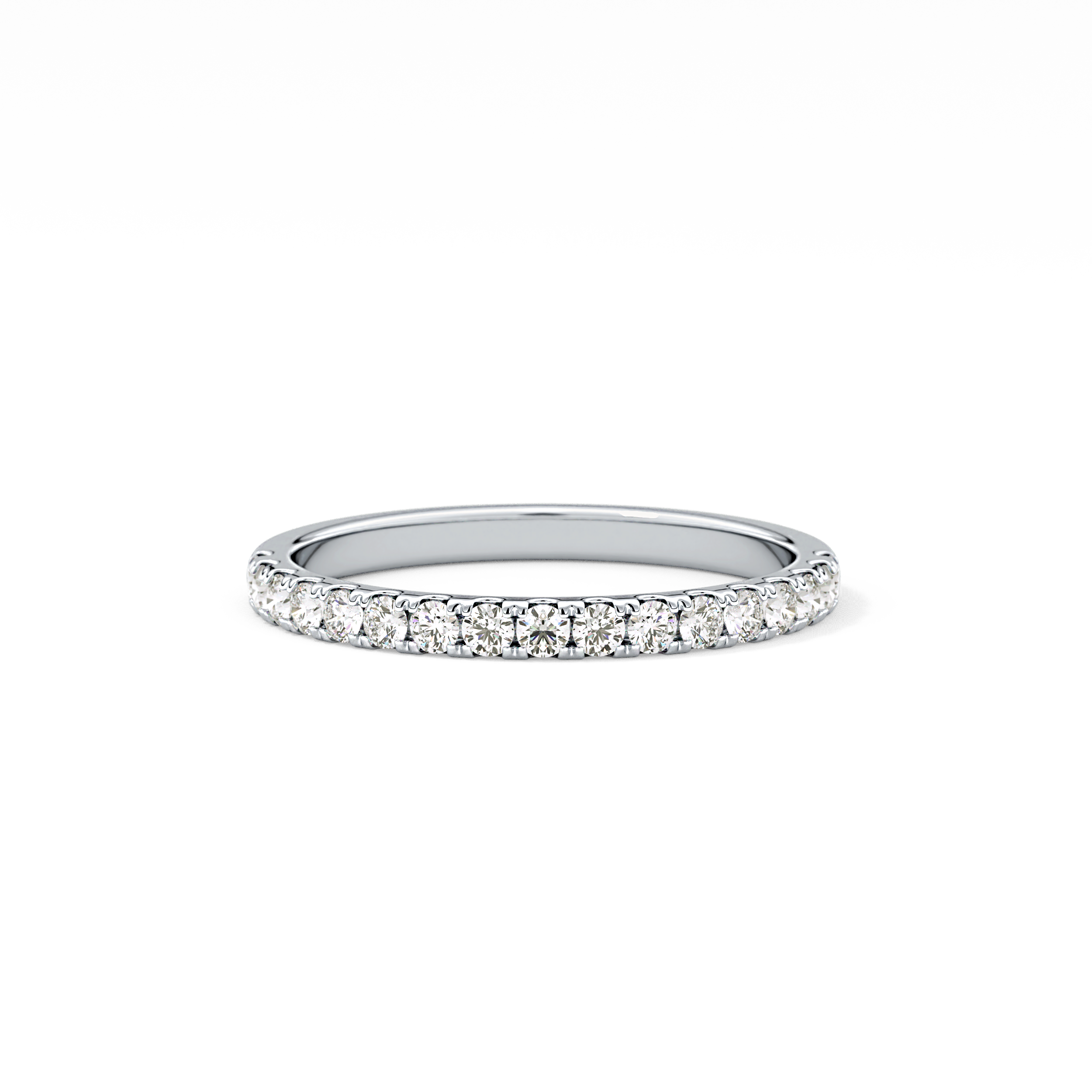 Half Eternity Wedding Band with 0.31 TCW Round Cut Moissanite – Yellow, White, or Rose Gold