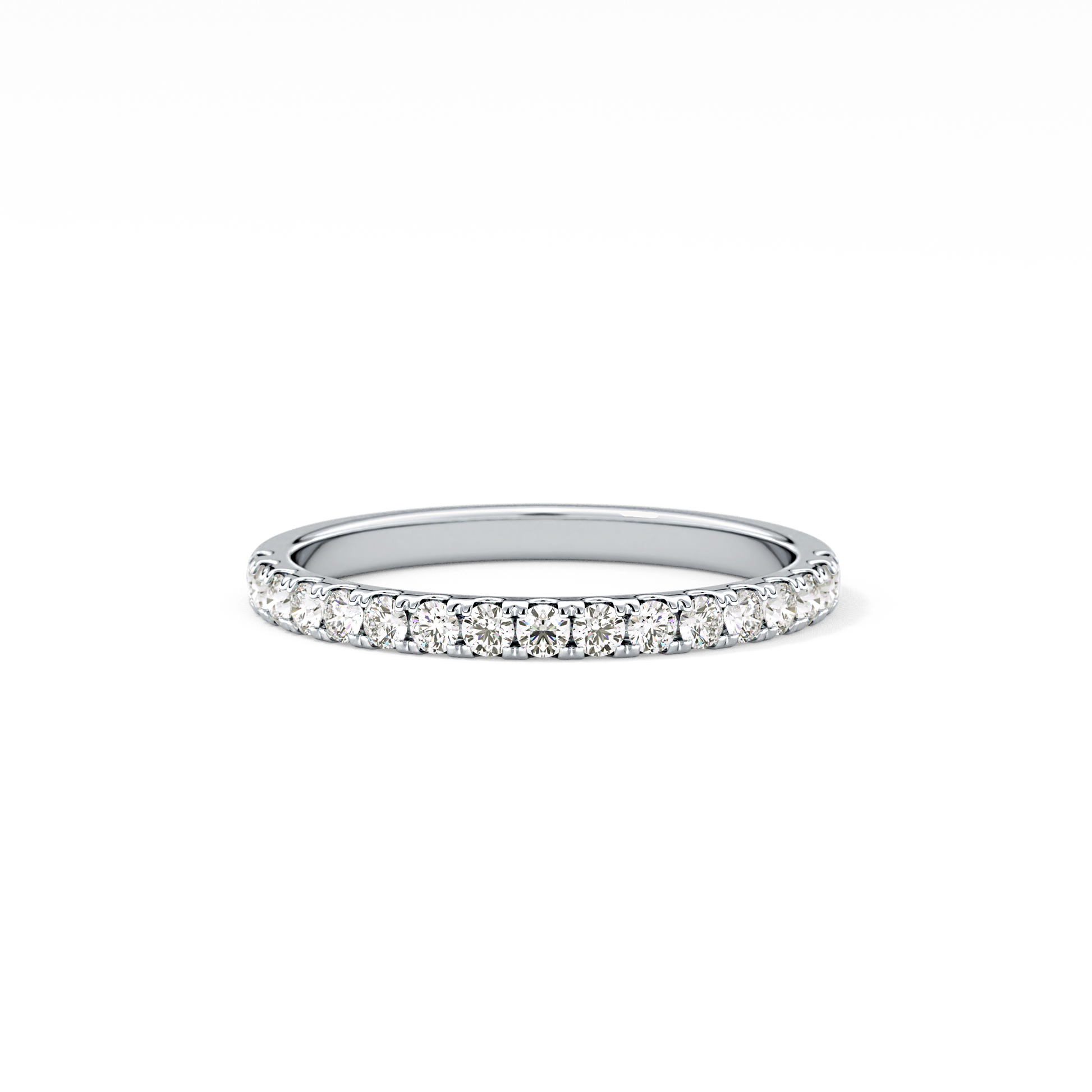Half Eternity Wedding Band with 0.31 TCW Round Cut Moissanite – Yellow, White, or Rose Gold