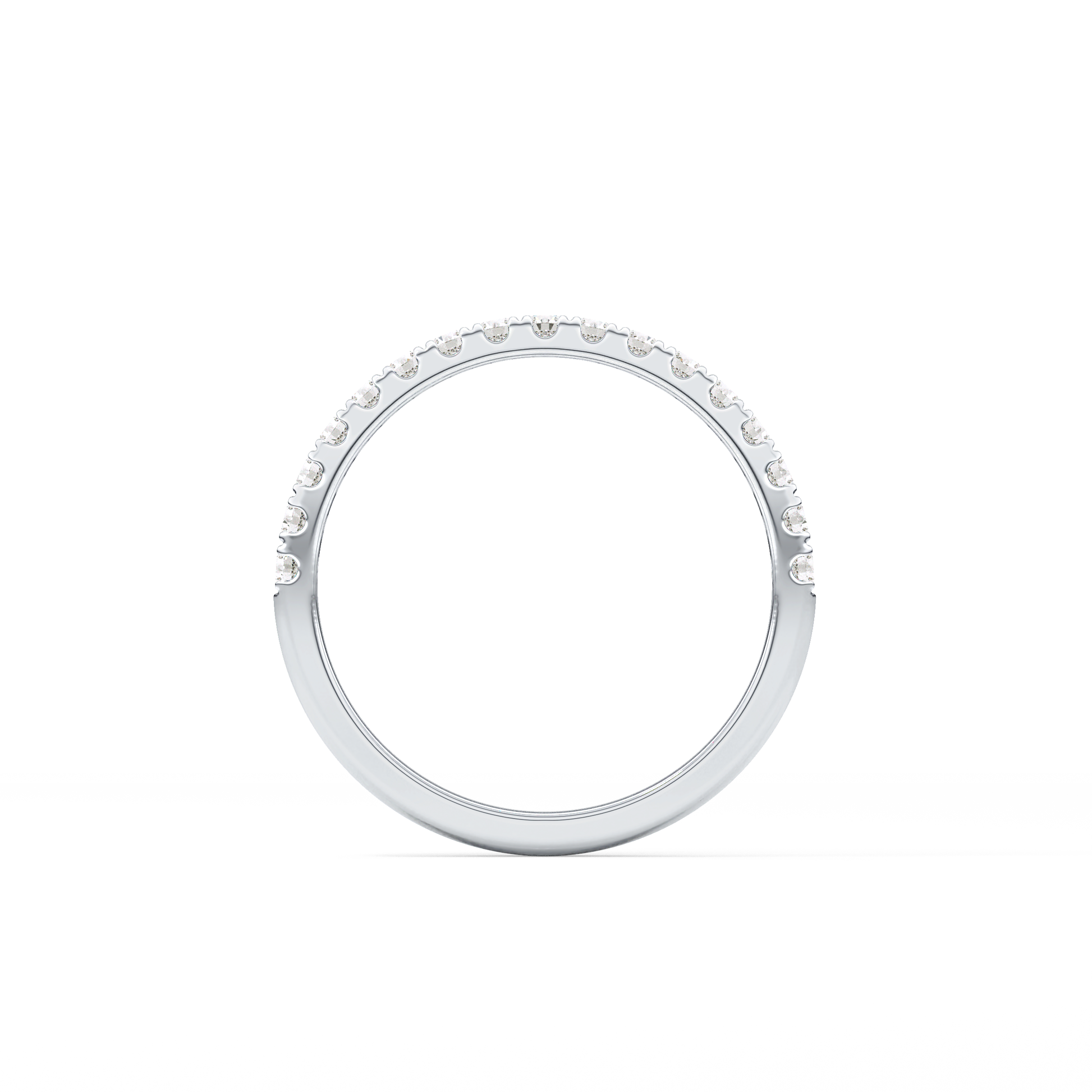 Half Eternity Wedding Band with 0.31 TCW Round Cut Moissanite – Yellow, White, or Rose Gold