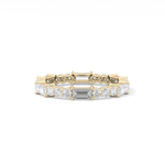 Full Eternity Wedding Band with 1.23 TCW Round & Baguette Cut Moissanite – Yellow, White, or Rose Gold