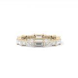 Full Eternity Wedding Band with 1.23 TCW Round & Baguette Cut Moissanite – Yellow, White, or Rose Gold