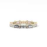 Full Eternity Wedding Band with 1.23 TCW Round & Baguette Cut Moissanite – Yellow, White, or Rose Gold