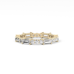 Full Eternity Wedding Band with 1.23 TCW Round & Baguette Cut Moissanite – Yellow, White, or Rose Gold
