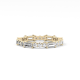 Full Eternity Wedding Band with 1.23 TCW Round & Baguette Cut Moissanite – Yellow, White, or Rose Gold