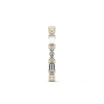Full Eternity Wedding Band with 1.23 TCW Round & Baguette Cut Moissanite – Yellow, White, or Rose Gold