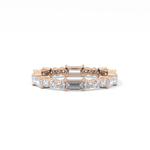 Full Eternity Wedding Band with 1.23 TCW Round & Baguette Cut Moissanite – Yellow, White, or Rose Gold