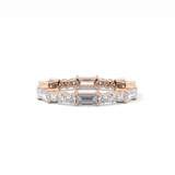 Full Eternity Wedding Band with 1.23 TCW Round & Baguette Cut Moissanite – Yellow, White, or Rose Gold