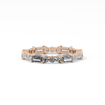 Full Eternity Wedding Band with 1.23 TCW Round & Baguette Cut Moissanite – Yellow, White, or Rose Gold