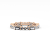 Full Eternity Wedding Band with 1.23 TCW Round & Baguette Cut Moissanite – Yellow, White, or Rose Gold