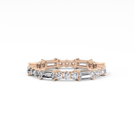 Full Eternity Wedding Band with 1.23 TCW Round & Baguette Cut Moissanite – Yellow, White, or Rose Gold